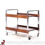 Richard Young for Merrow Associates Mid Century Rosewood and Chrome Serving Cart