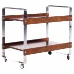 Richard Young for Merrow Associates Mid Century Rosewood and Chrome Serving Cart