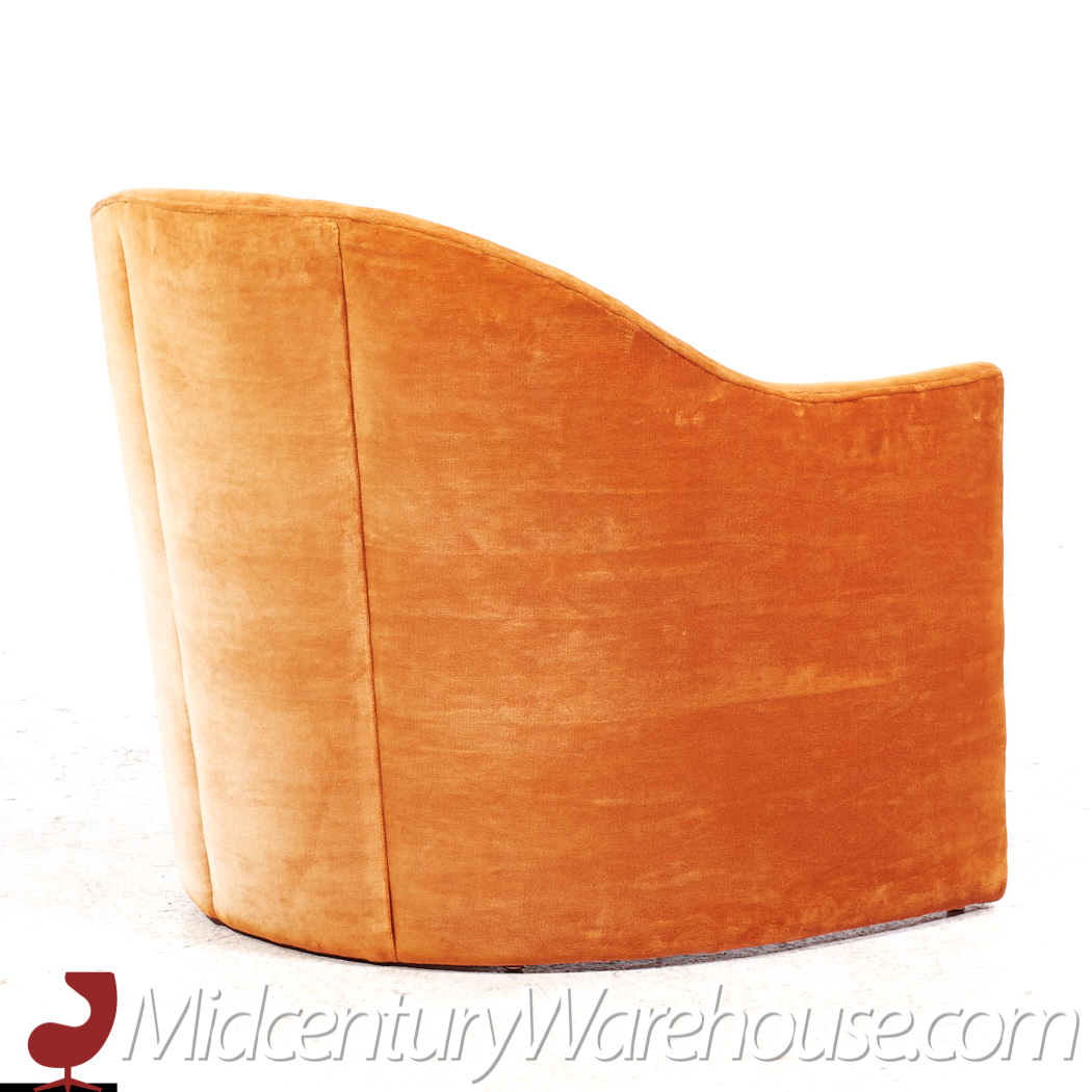 Selig Imperial Mid Century Orange Lounge Chairs - Pair