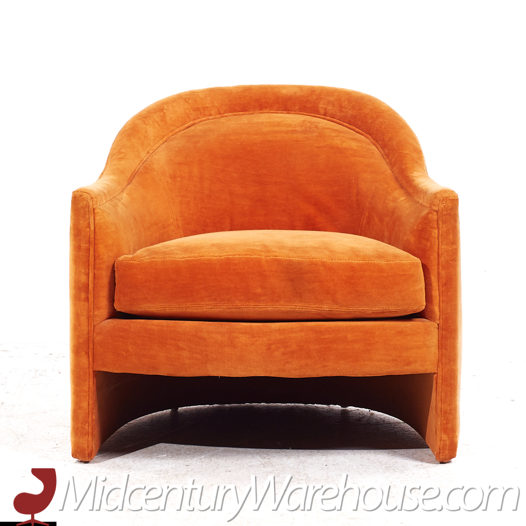 Selig Imperial Mid Century Orange Lounge Chairs - Pair