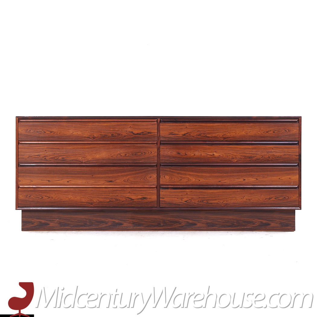 Westnofa Mid Century Danish Rosewood 8 Drawer Lowboy Dresser