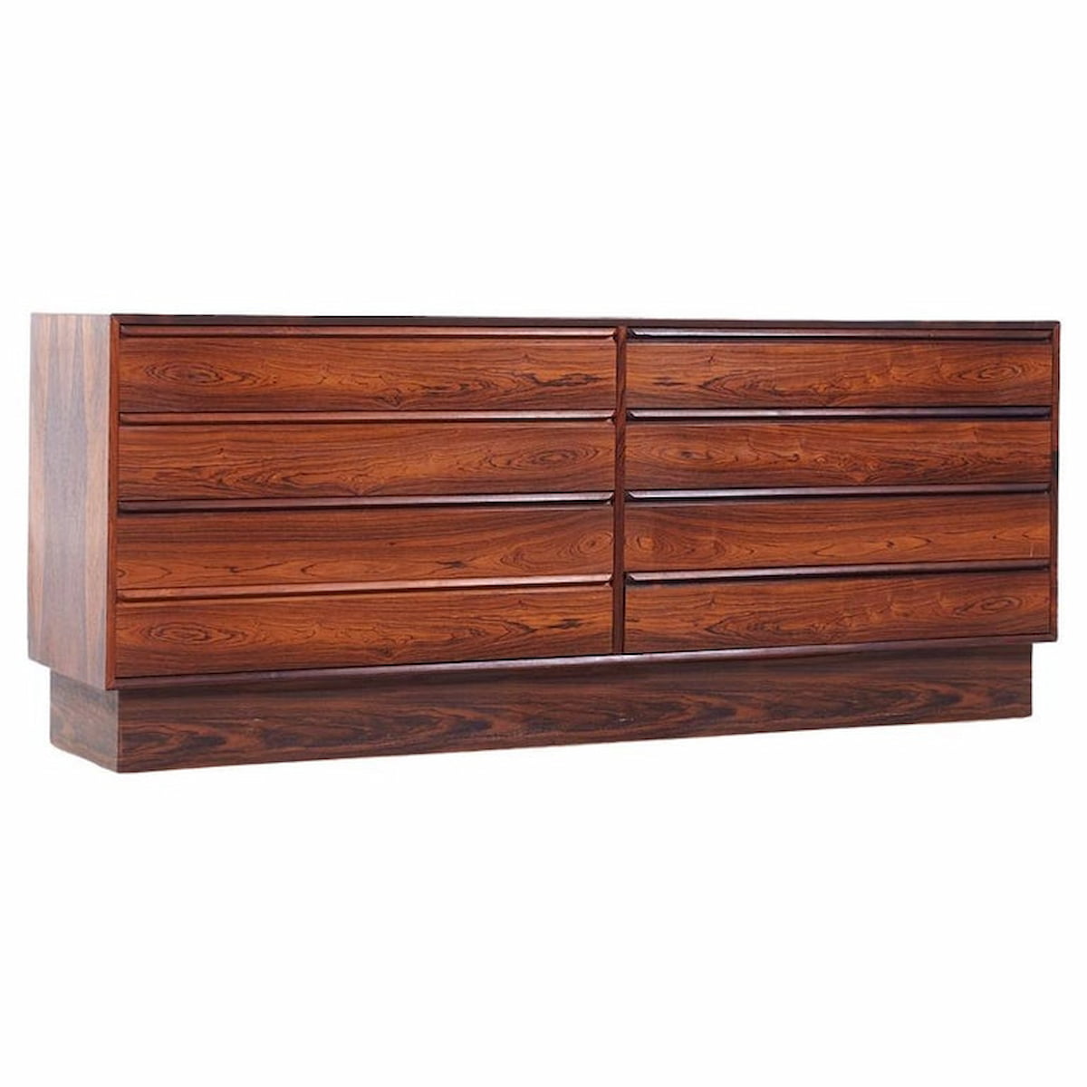 Westnofa Mid Century Danish Rosewood 8 Drawer Lowboy Dresser