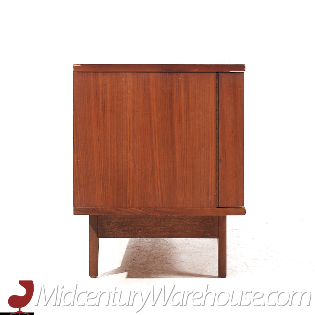 Young Manufacturing Mid Century Walnut Curved Credenza and Hutch