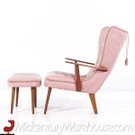 Acton Schubell & Ib Madsen for Madsen & Schübel Mid Century Danish Pragh Lounge Chair and Ottoman