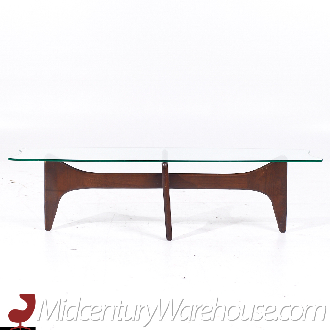 Adrian Pearsall Mid Century Walnut and Glass Stingray Coffee Table