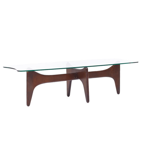 Adrian Pearsall Mid Century Walnut and Glass Stingray Coffee Table