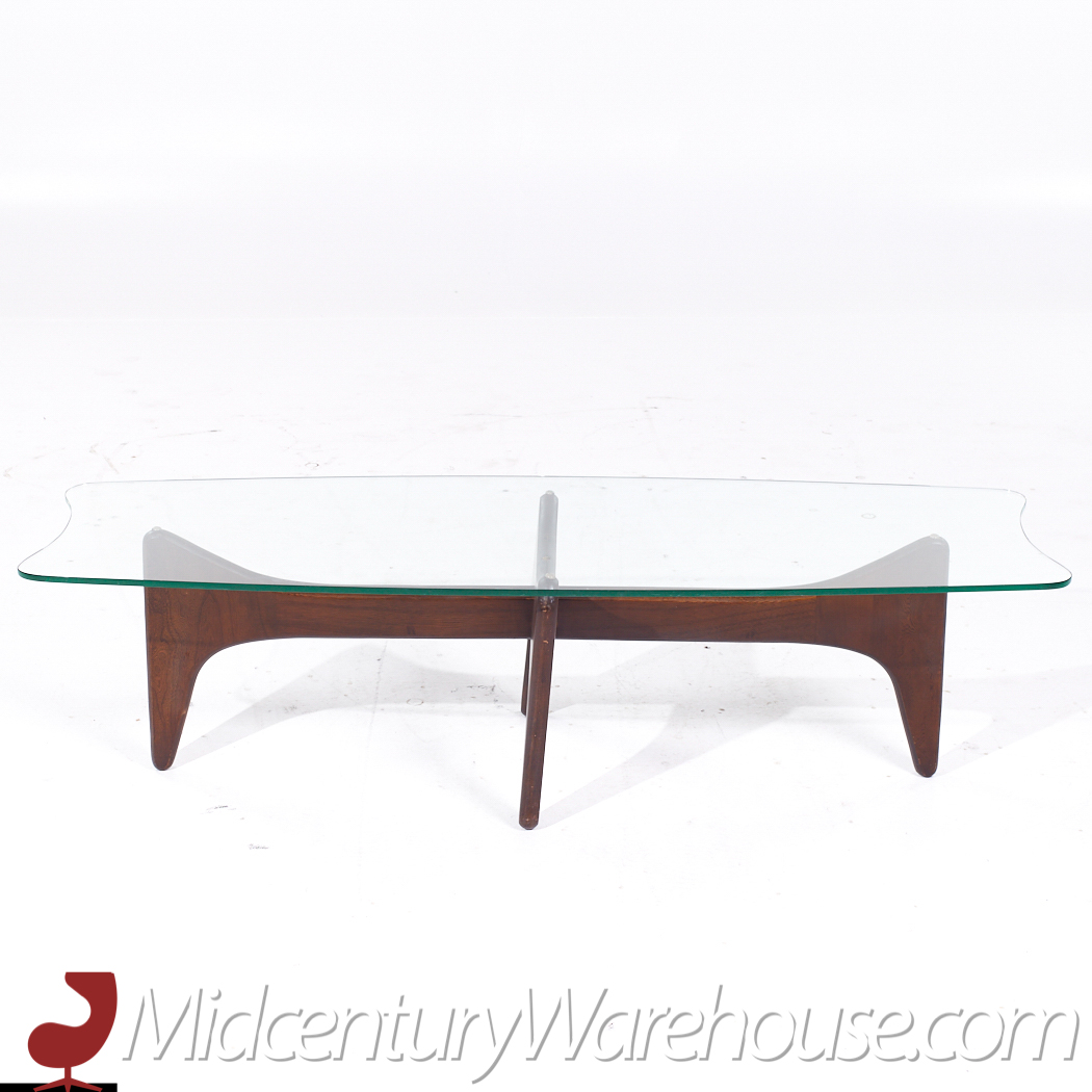 Adrian Pearsall Mid Century Walnut and Glass Stingray Coffee Table