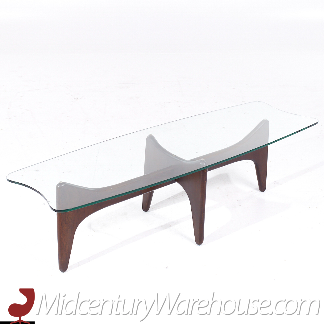 Adrian Pearsall Mid Century Walnut and Glass Stingray Coffee Table