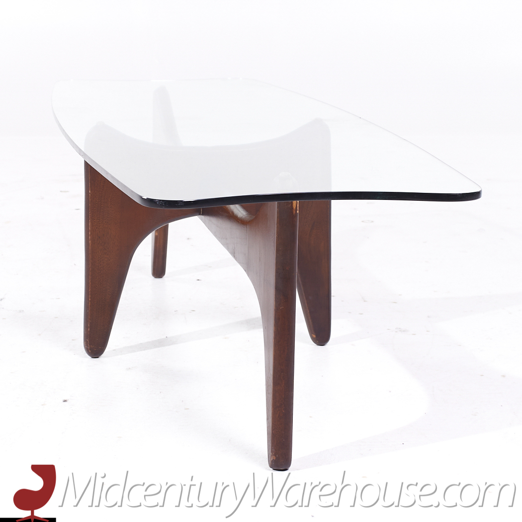 Adrian Pearsall Mid Century Walnut and Glass Stingray Coffee Table