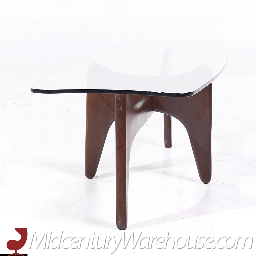 Adrian Pearsall Mid Century Walnut and Glass Stingray Coffee Table