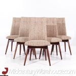 Adrian Pearsall for Craft Associates 1613-c Mid Century Walnut Dining Chairs - Set of 6