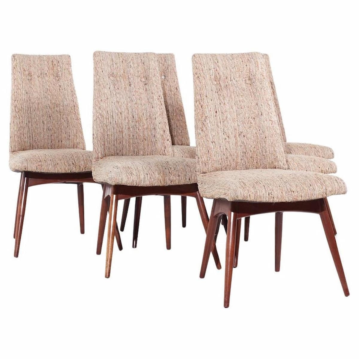 Adrian Pearsall for Craft Associates 1613-c Mid Century Walnut Dining Chairs - Set of 6