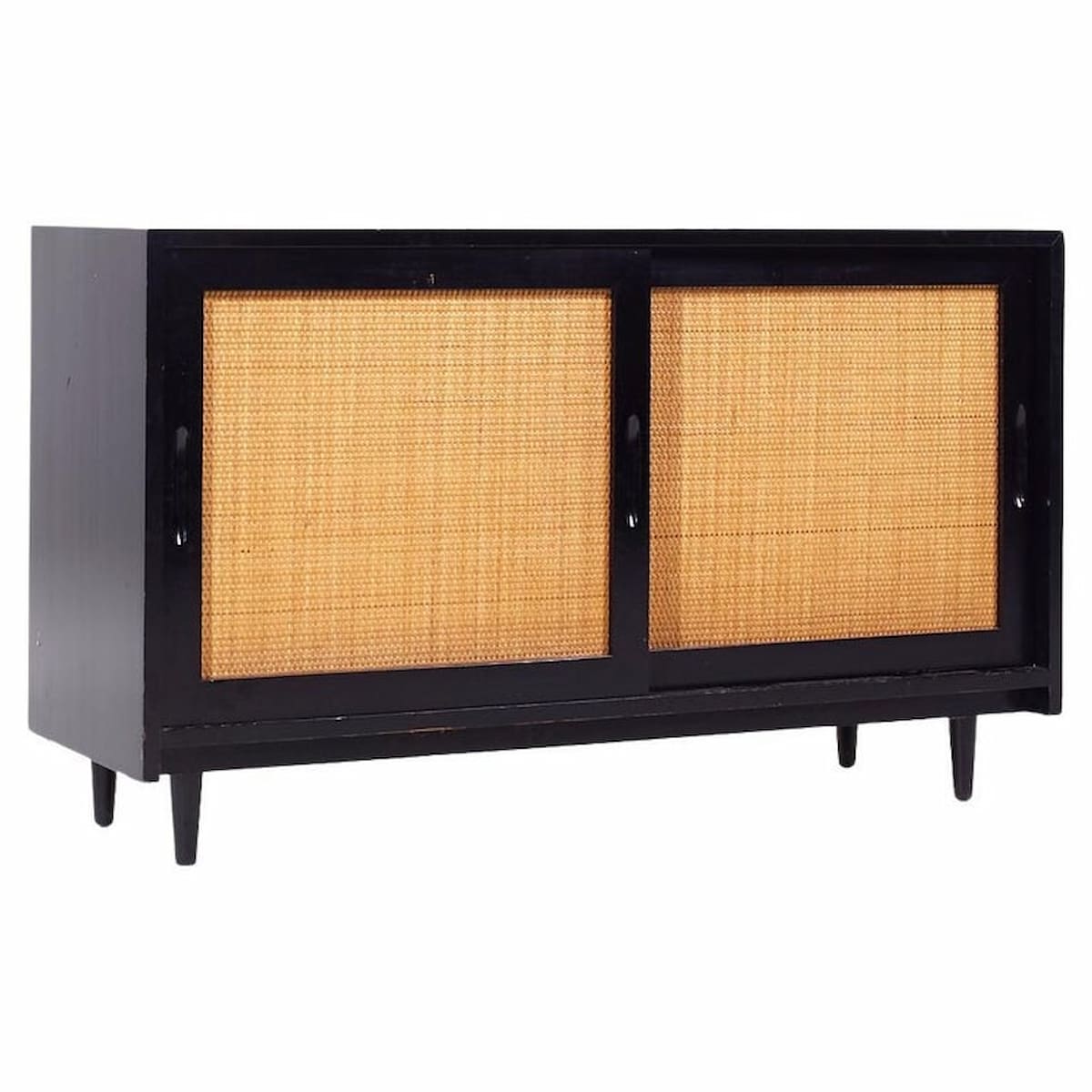 Brown Saltman Mid Century Cane Front Cabinet