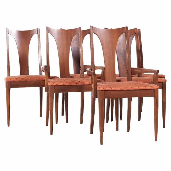 Broyhill Brasilia Ii Mid Century Walnut Dining Chairs - Set of 6