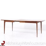 Broyhill Brasilia Mid Century Walnut Expanding Dining Table with 2 Leaves