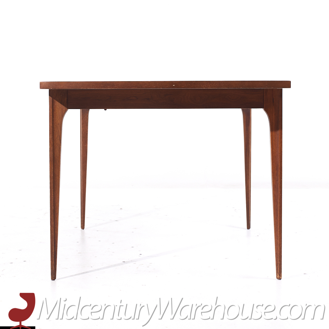 Broyhill Brasilia Mid Century Walnut Expanding Dining Table with 2 Leaves