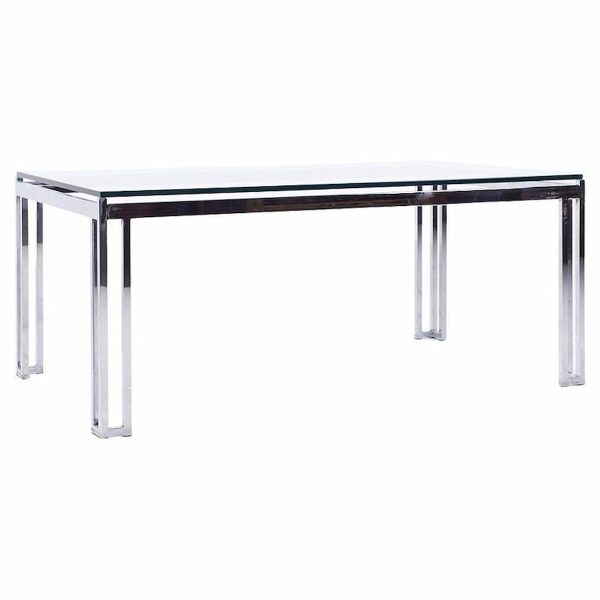 dia mid century glass and chrome dining table