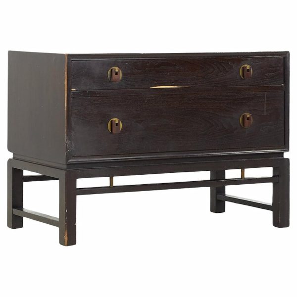 dunbar mid century 2-drawer chest nightstand