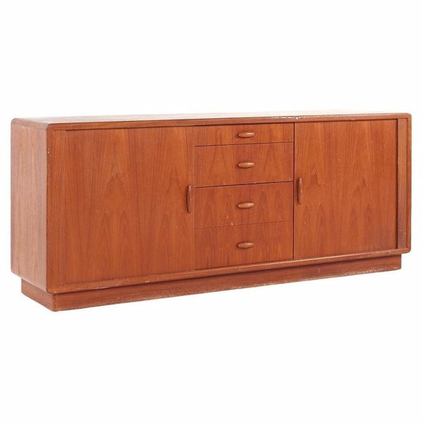 Dyrlund Mid Century Danish Teak Tambour Lowboy Dresser