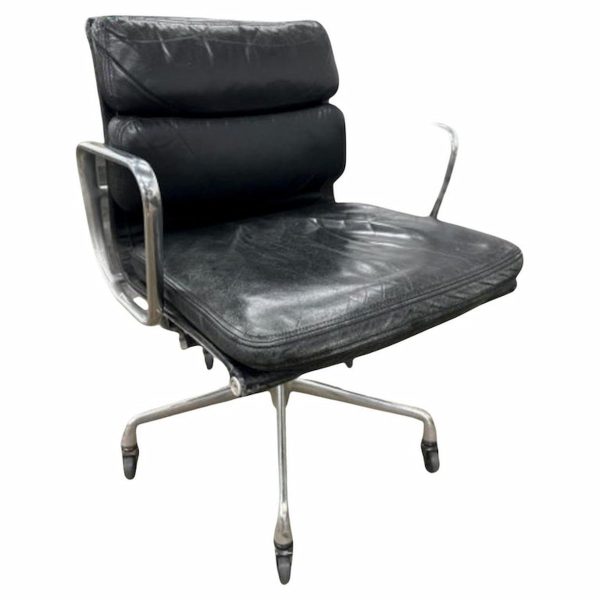 Eames for Herman Miller Soft Pad Aluminum and Leather Office Chair