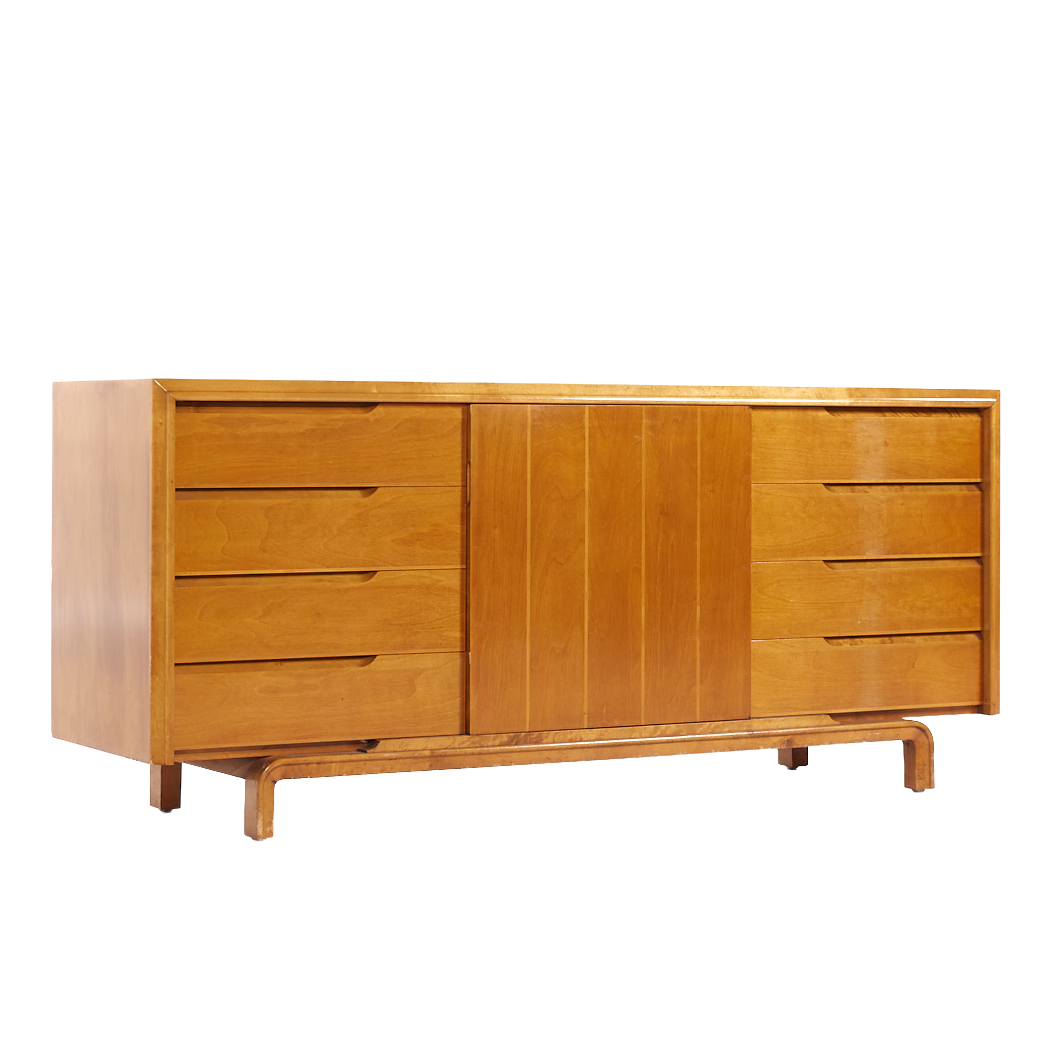 Kroehler Signature Mid Century Walnut and Rosewood Lowboy Dresser Mid