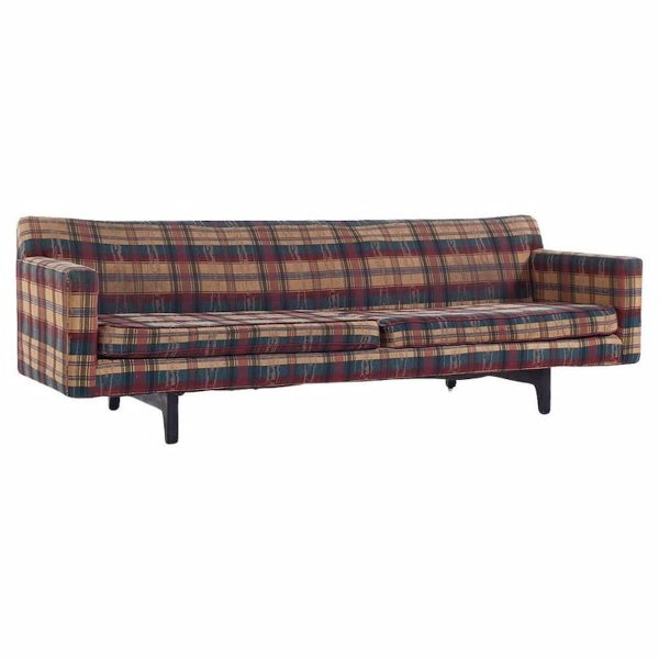 edward wormley for dunbar mid century bracket back sofa