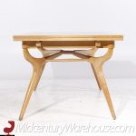 Harold Schwartz for Romweber Mid Century Oak Sculptural Hidden Leaf Expanding Dining Table