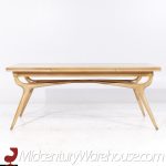 Harold Schwartz for Romweber Mid Century Oak Sculptural Hidden Leaf Expanding Dining Table