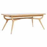 Harold Schwartz for Romweber Mid Century Oak Sculptural Hidden Leaf Expanding Dining Table