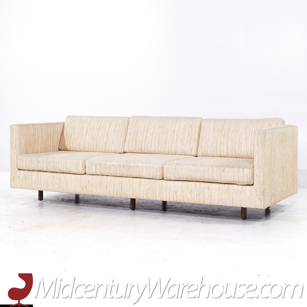 Harvey Probber Mid Century Walnut Cube Sofa