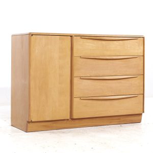 heywood wakefield mid century maple 4-drawer vanity dresser