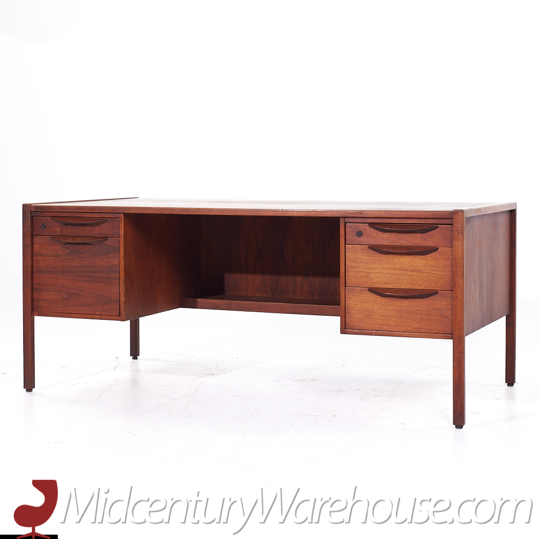 Jens Risom Mid Century Walnut Executive Desk