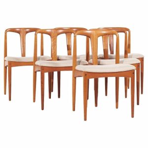Johannes Andersen for Uldum Mobelfabrik Mid Century Teak Juliane Chairs – Set of 6