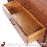 Kent Coffey Perspecta Mid Century Walnut and Rosewood 9 Drawer Dresser