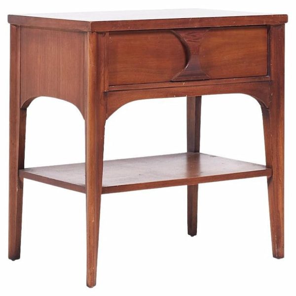 kent coffey perspecta mid century walnut and rosewood nightstand