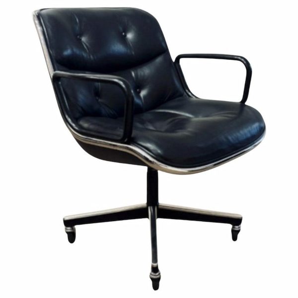 Knoll Pollock Black and Chrome Executive Chair