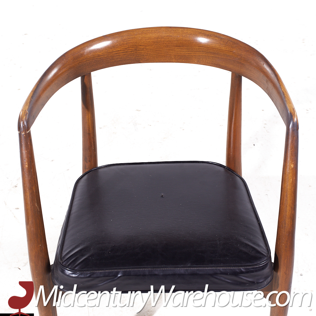 Lawrence Peabody Mid Century Walnut Arm Chairs - Set of 6