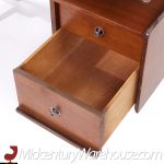 Mainline by Hooker Mid Century Walnut Double Pedestal Floating Top Desk