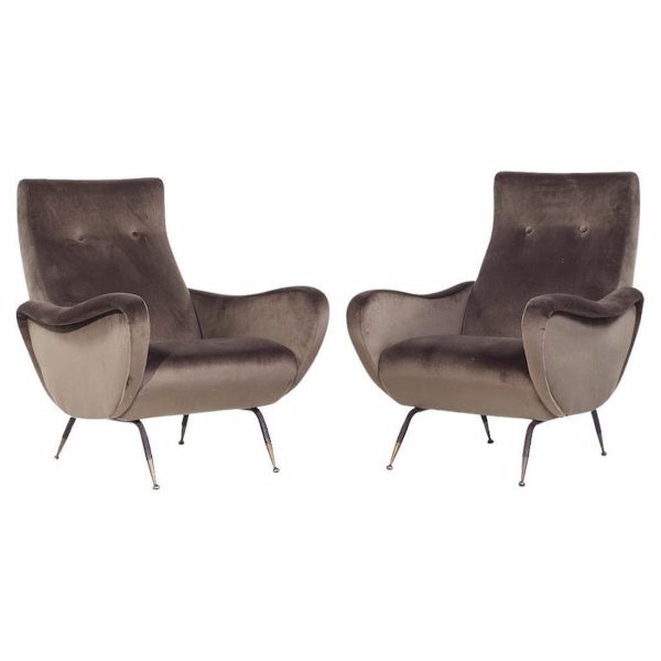 marco zanuso mid century lady lounge chair - pair