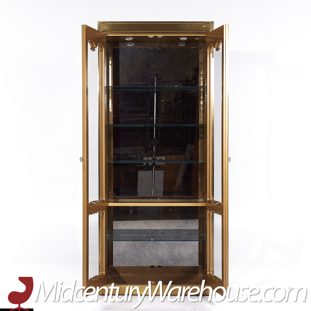 Mastercraft Mid Century Brass Vitrines Cabinets - Pair