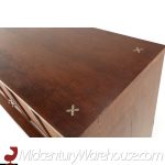 Merton Gershun for American of Martinsville Mid Century X Inlay Walnut 9 Drawer Dresser