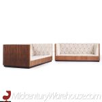 Milo Baughman Mid Century Rosewood Case Settees - Pair