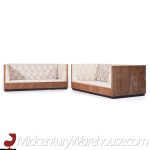 Milo Baughman Mid Century Rosewood Case Settees - Pair