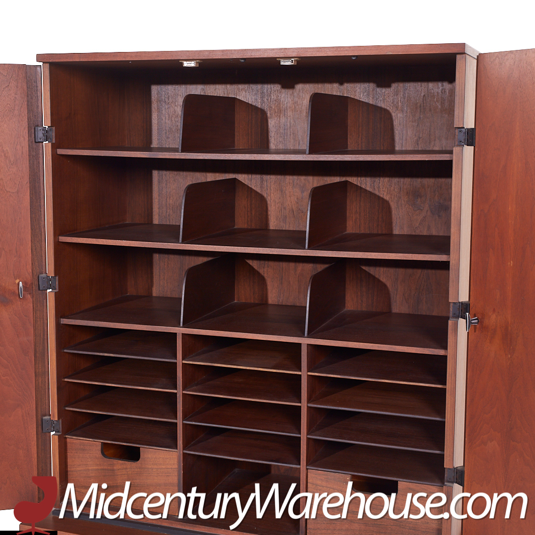 Milo Baughman for Directional Mid Century Walnut Armoire