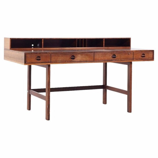 peter lovig mid century danish rosewood flip top desk