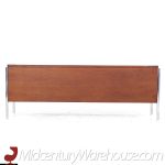 Stow Davis Mid Century Leather Walnut and Chrome Credenza