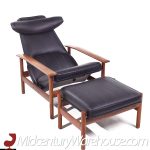 Sven Ivar Dysthe for Dokka Möbler Mid Century Norwegian Teak Reclining Lounge Chair and Ottoman