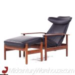 Sven Ivar Dysthe for Dokka Möbler Mid Century Norwegian Teak Reclining Lounge Chair and Ottoman