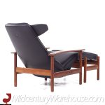 Sven Ivar Dysthe for Dokka Möbler Mid Century Norwegian Teak Reclining Lounge Chair and Ottoman