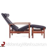 Sven Ivar Dysthe for Dokka Möbler Mid Century Norwegian Teak Reclining Lounge Chair and Ottoman